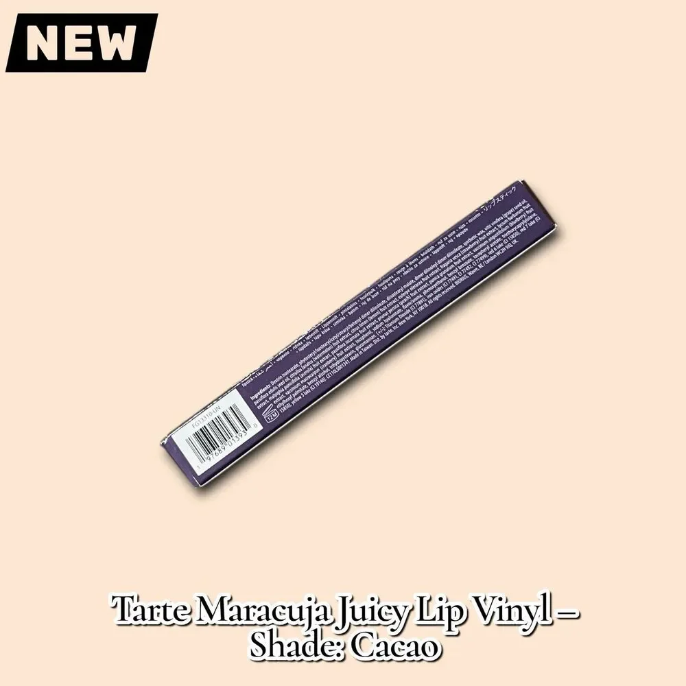 New NIB Tarte Maracuja Juicy Lip Vinyl Lipstick – Shade: Cacao - Picture 4 of 6